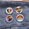 Women's Fashion English Letter Rainbow Love Alloy Drip Badge