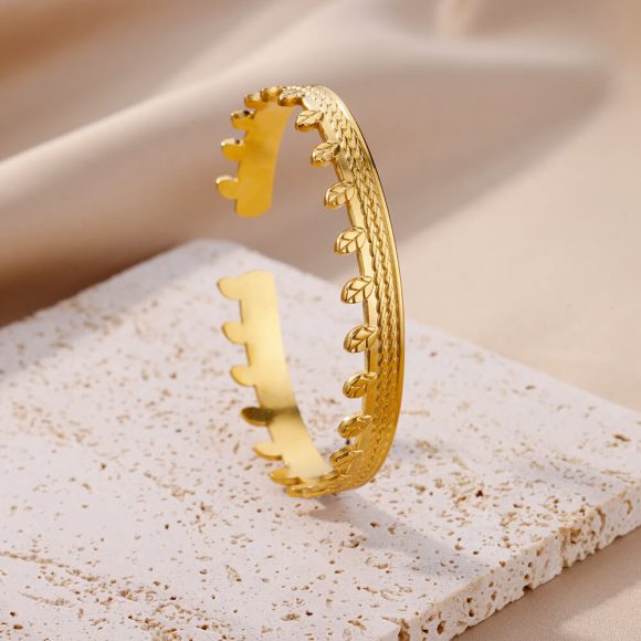 Simple Pleated Pattern Opening Bracelet Women - Image 6