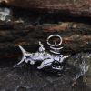 Retro Punk Captain Shark Titanium Steel Men's Pendant Necklace