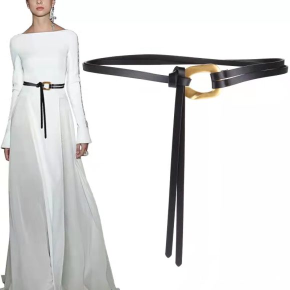Fashionable And Novel Women's Knot Buckle Thin Belt - Image 5
