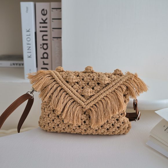 Doudou Crossbody Cotton Thread Woven Bag Women - Image 2