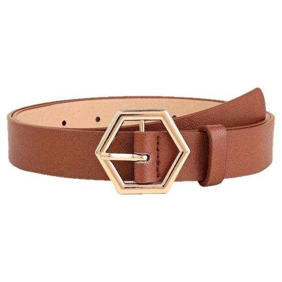 Women's Hexangular Star Irregular Gold Buckle PU Belt - Image 2