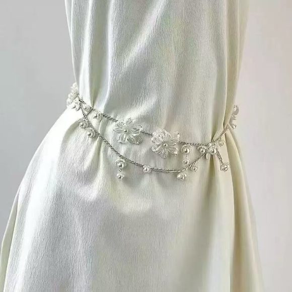 Super Fairy Tassel Flower Pearl Waist Chain Niche High-grade Personality All-match