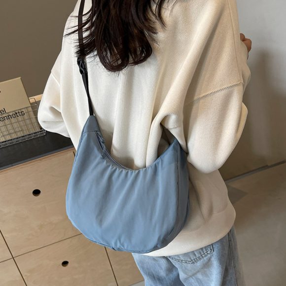 Lightweight Dumpling Bag Women's Solid Color Nylon Cloth - Image 8