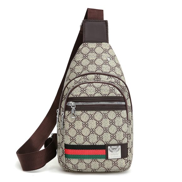 New Contrast Color PU Soft Leather Casual Chest Bag Men And Women Crossbody Tide Travel Fashion Small Backpack - Image 9