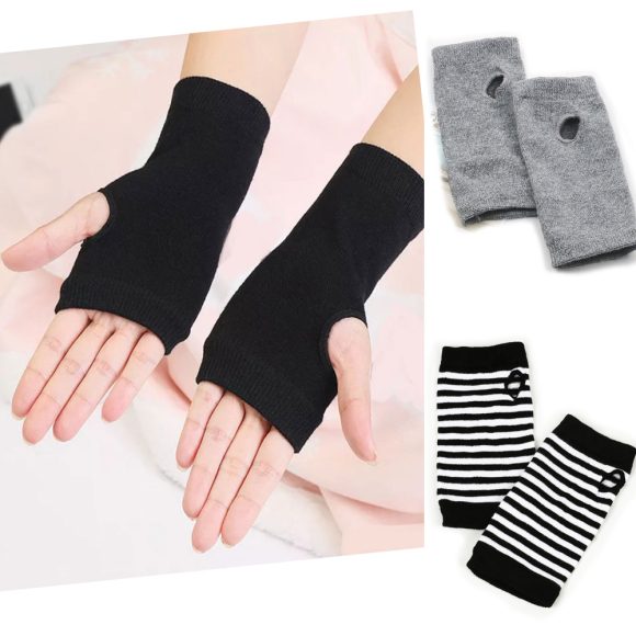 Men's And Women's Autumn And Winter Thin Spring And Summer Cotton Half Finger Sports Fingerless Gloves - Image 10