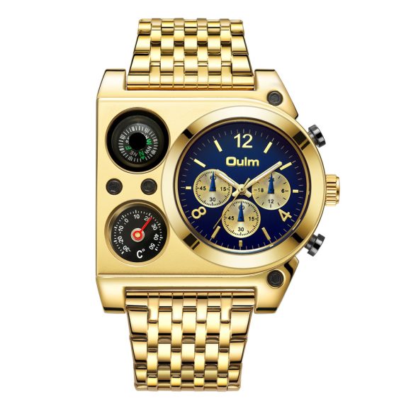 Multi-time Zone Oversized Dial Luminous Men's Watch Steel Belt - Image 6
