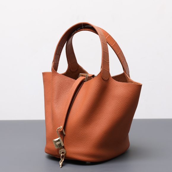 Cowhide Painted Vegetable Basket Portable Women's Bag Adjustable Shoulder Strap - Image 7