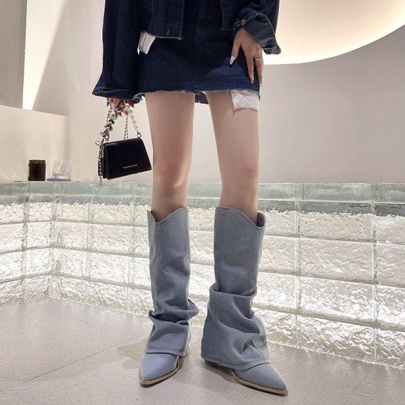 Long Boots Female Pointed High Heel Tall Knight Boots - Image 2