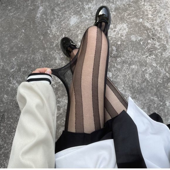Women's Fashion Stitching Black Thin Pantyhose - Image 5