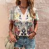 Casual Short Sleeve Pattern Print Loose Fashion Comfortable T-shirt - Image 6