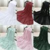 Ethnic Style High Quality Solid Color Hemp Chiffon Headscarf