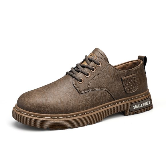 Men's Leather Boots Fashion Outdoor Leisure Low-top Work Boots - Image 4