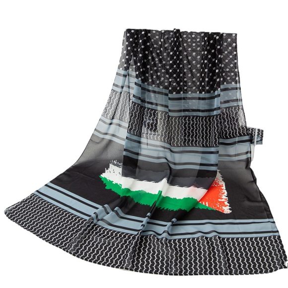 Flag Print Chiffon Scarf Arab Fashion Scarf Middle East Dubai Shawl - Image 2