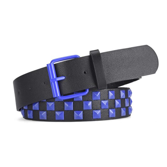 Women's European And American Square Bead Pyramid Punk Wide Belt - Image 3