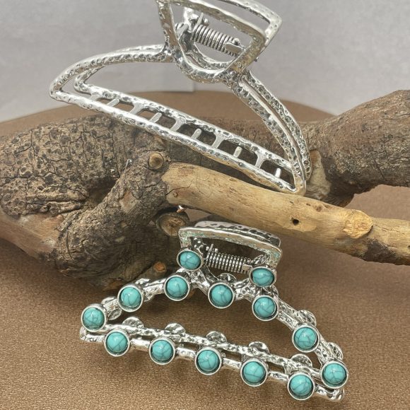 Artistic Retro Turquoise Classic Women's Back Head Hair Claw - Image 9