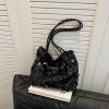 Large Sequin Personalized Woven Bag Shoulder Underarm Bag