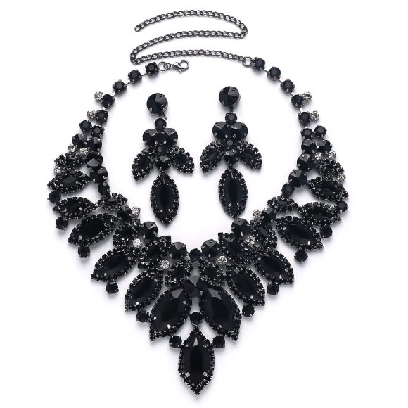 European And American Luxury Leaf Necklace Suit - Image 9