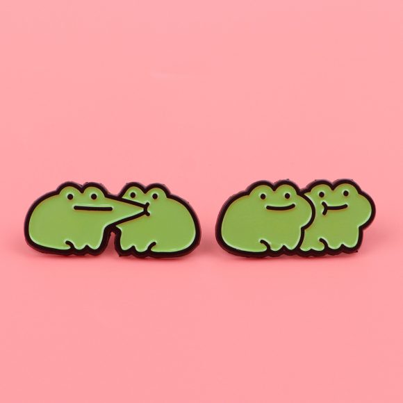 Frog Cartoon Creative Brooch Badge Clothing Backpack Ornament