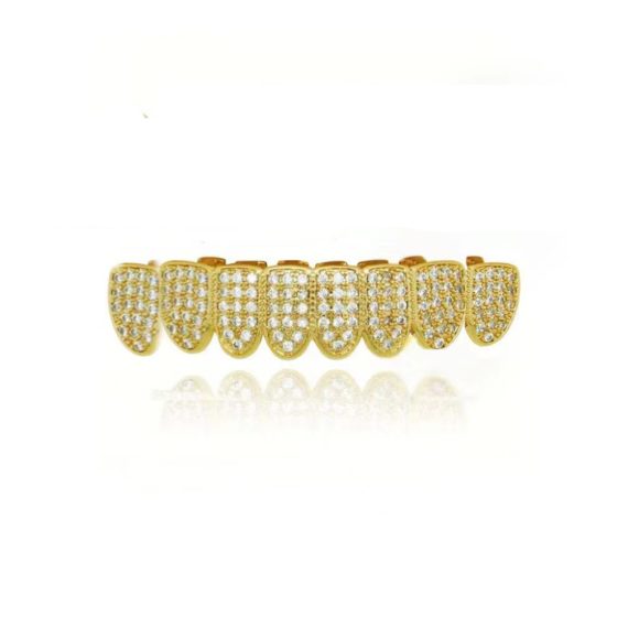 Hip Hop Tooth Socket Copper Zircon Micro British Real Gold Non-fading Tooth Decoration - Image 2