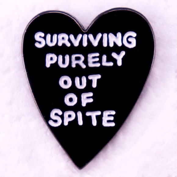 Pure Out Of Resentment Survival Brooch Black Love Badge - Image 3
