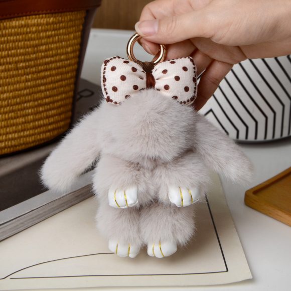 Cartoon Plush Bunny Keychain Pendant - Image 8