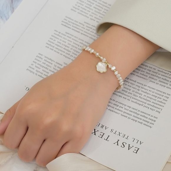 Women's Freshwater Shell Freshwater Pearl Necklace Bracelet - Image 4