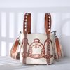 Cowhide Painted Vegetable Basket Portable Women's Bag Adjustable Shoulder Strap - Image 9