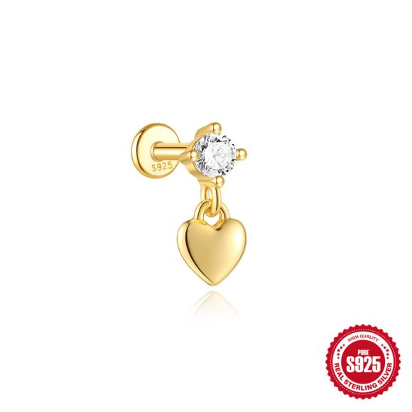 S925 Sterling Silver Shiny Diamond-encrusted Opal Zircon Earrings - Image 7