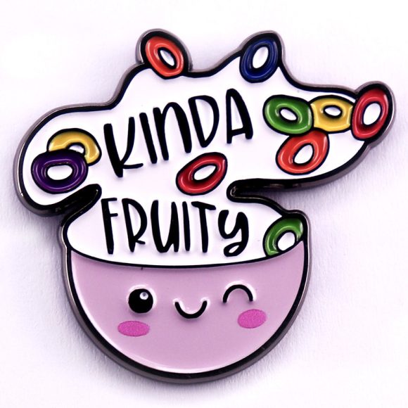 A Little Fruity Cute Oatmeal Bowl Enamel Pin - Image 3