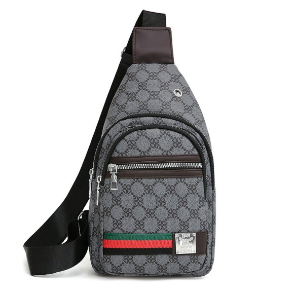 New Contrast Color PU Soft Leather Casual Chest Bag Men And Women Crossbody Tide Travel Fashion Small Backpack - Image 5