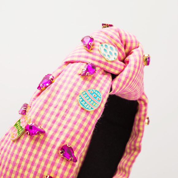 Fashion Plaid Fabric Hand-stitched Easter Headband - Image 3