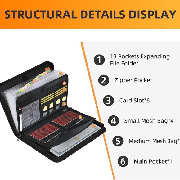 Waterproof And Fireproof File Bag Foldable Organ File Bag - Image 2