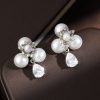 Women's Simple Pearl Stamen AAA Zircon Water Drop Earrings