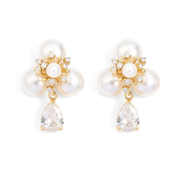Women's Simple Pearl Stamen AAA Zircon Water Drop Earrings - Image 7