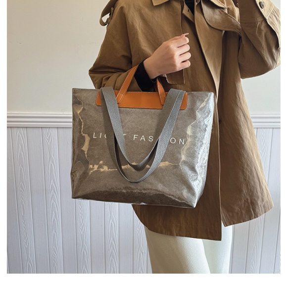 Fashion Tote Bag Special Texture Sewing Line Letter Shoulder Bag - Image 10