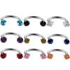 Stainless Steel Piercing Ornaments Round Double Zircon Nose Ring U-shaped Nose Ring