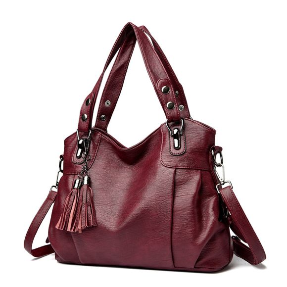 Classic Washed Sheepskin Tassel Bag Texture - Image 10
