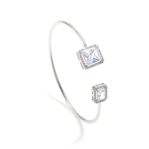 Women's Simple Bracelet Bracelet High-grade Water Drop Inlaid Women's Square Diamond - Image 2