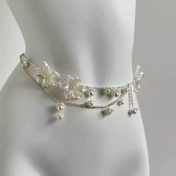 Super Fairy Tassel Flower Pearl Waist Chain Niche High-grade Personality All-match - Image 3
