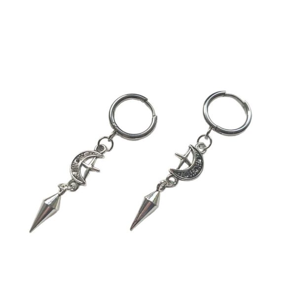 Spike Earrings Moon Star Ring Punk Earrings Gothic Earrings - Image 5