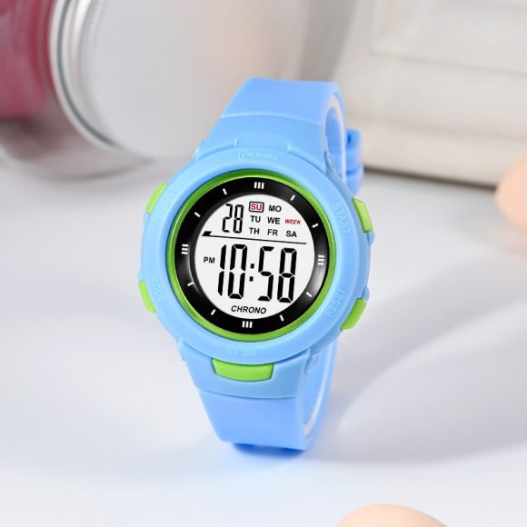 Fashion Pin Buckle Luminous Waterproof PU Strap Student Electronic Watch - Image 10