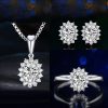 High-grade Ring Necklace Ear Stud Ornament Colored Gems Set Three-piece Set - Image 7