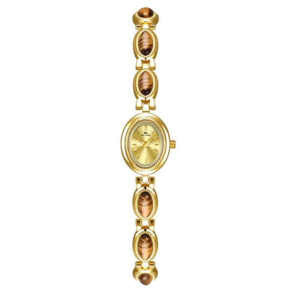BS Gold Retro Rich Tigereye Chain Watch - Image 4