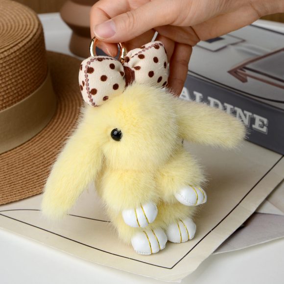 Cartoon Plush Bunny Keychain Pendant - Image 3
