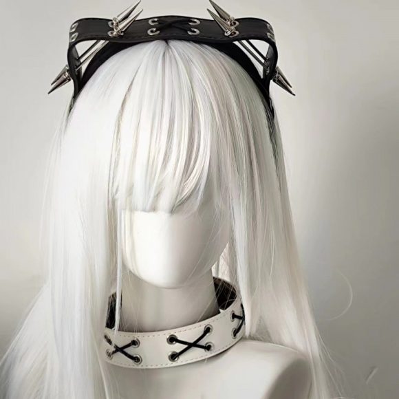 Sharp Claw Kitty Leather Punk Cat Ear Rivet Headband - Image 3