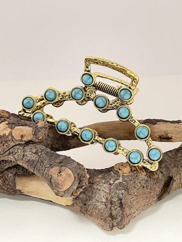 Artistic Retro Turquoise Classic Women's Back Head Hair Claw - Image 7