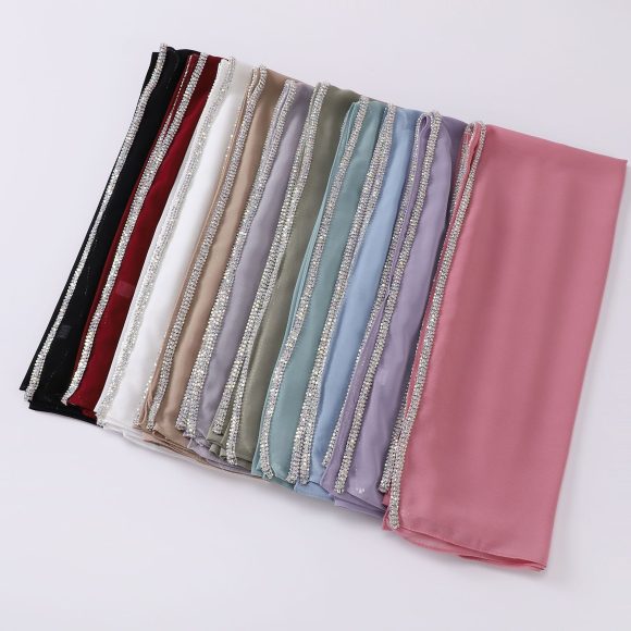 Bright Diamond Long-edged Malaysian Scarf Chiffon Scarf - Image 5