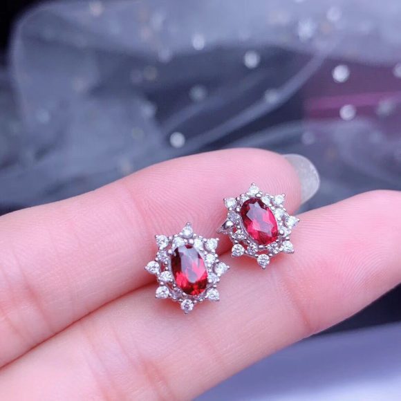 Open Ring Necklace Ear Stud Pendant Suit - Image 2