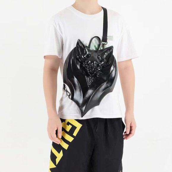Gothic Style Dark Bat-shaped Chest Bag - Image 6
